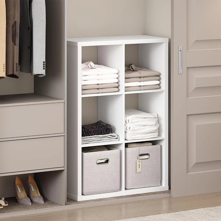 

2/3/4/6/8/9 Grid Sturdy Wooden Frame Bookcase, open back cube storage cabinet Freestanding bookshelf equipped with anti-tip kit Wooden open display shelf for living room, bedroom and study Open-style bookshelf available in white and chocolate brown with o