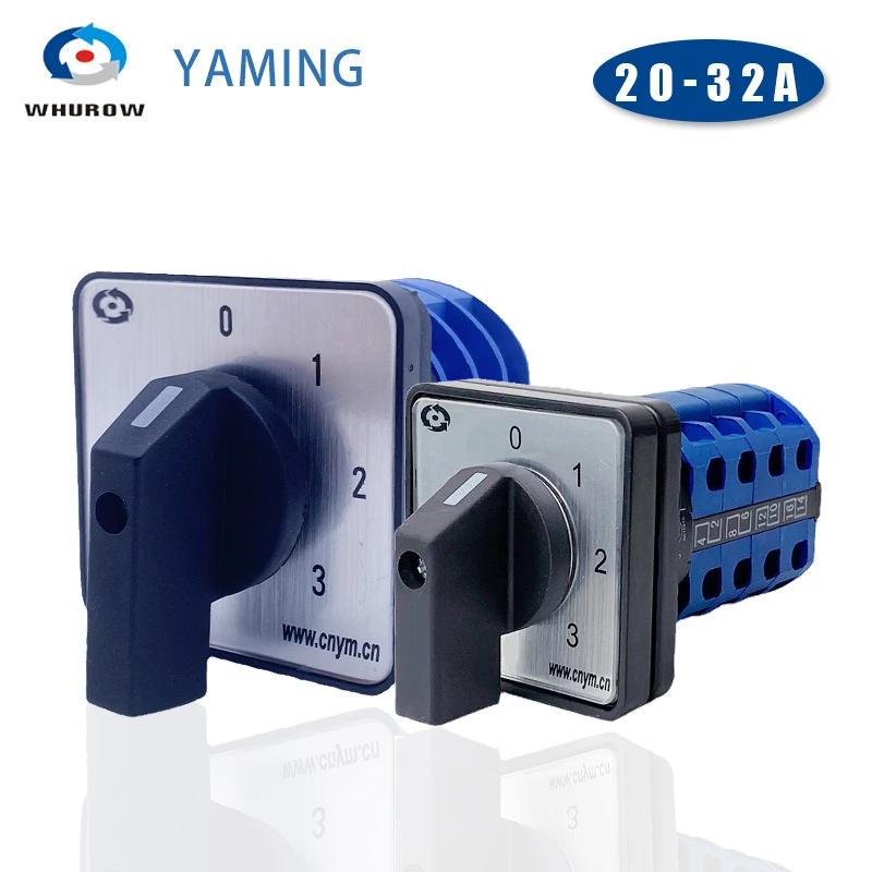 

Changeover Switch 0-3 Positions 20/25/32A Three Levels Knob Rotary Cam Switches Motor Interruptor LW26 YMW26-32/3