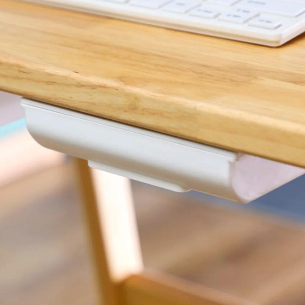 

2 Pcs Desk Under Storage Boxes PP Material Small Size Slide Out Drawers Office ganizers Plastic Desk Attachment