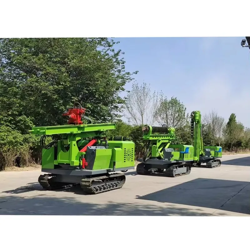 Installation Gps 8 Ton Vibratory Solar Guardrail Hydraulic Pile Driver Can Be Rotated 360 Degrees