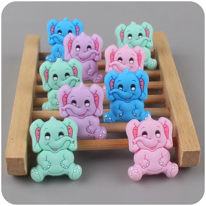 

ABCPICK 3pc Cartoon Animal Elephant Silicone Beads DIY Jewelry Making Baby Toys DIY Pacifier Chain Pendants Jewelry Accessories