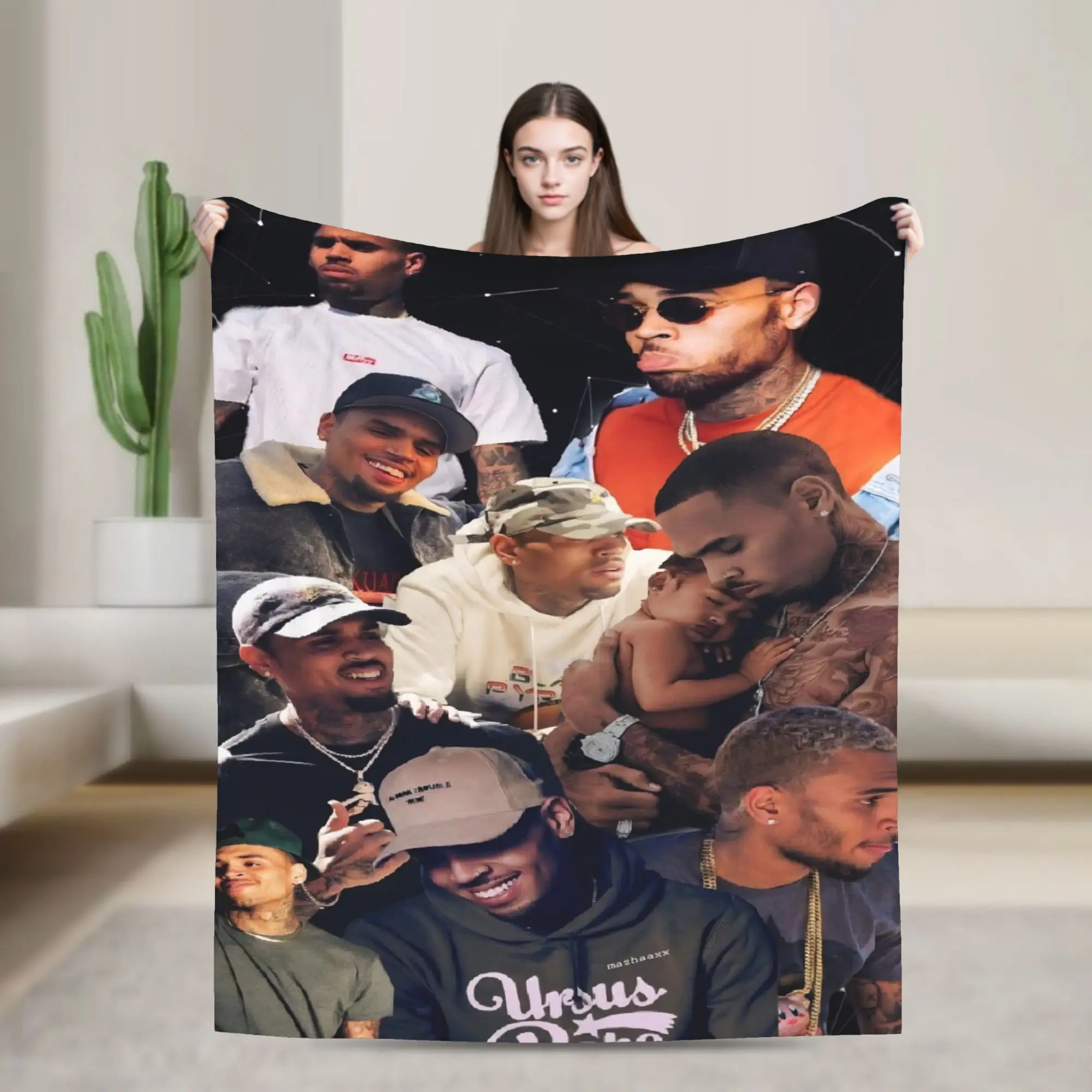 

Soft Warm Blankets Girls Boys Chris Brown Breezy Bowl XX Tour 2025 Bedding Throws Flannel Bedspread For Couch Chair Bed Cover