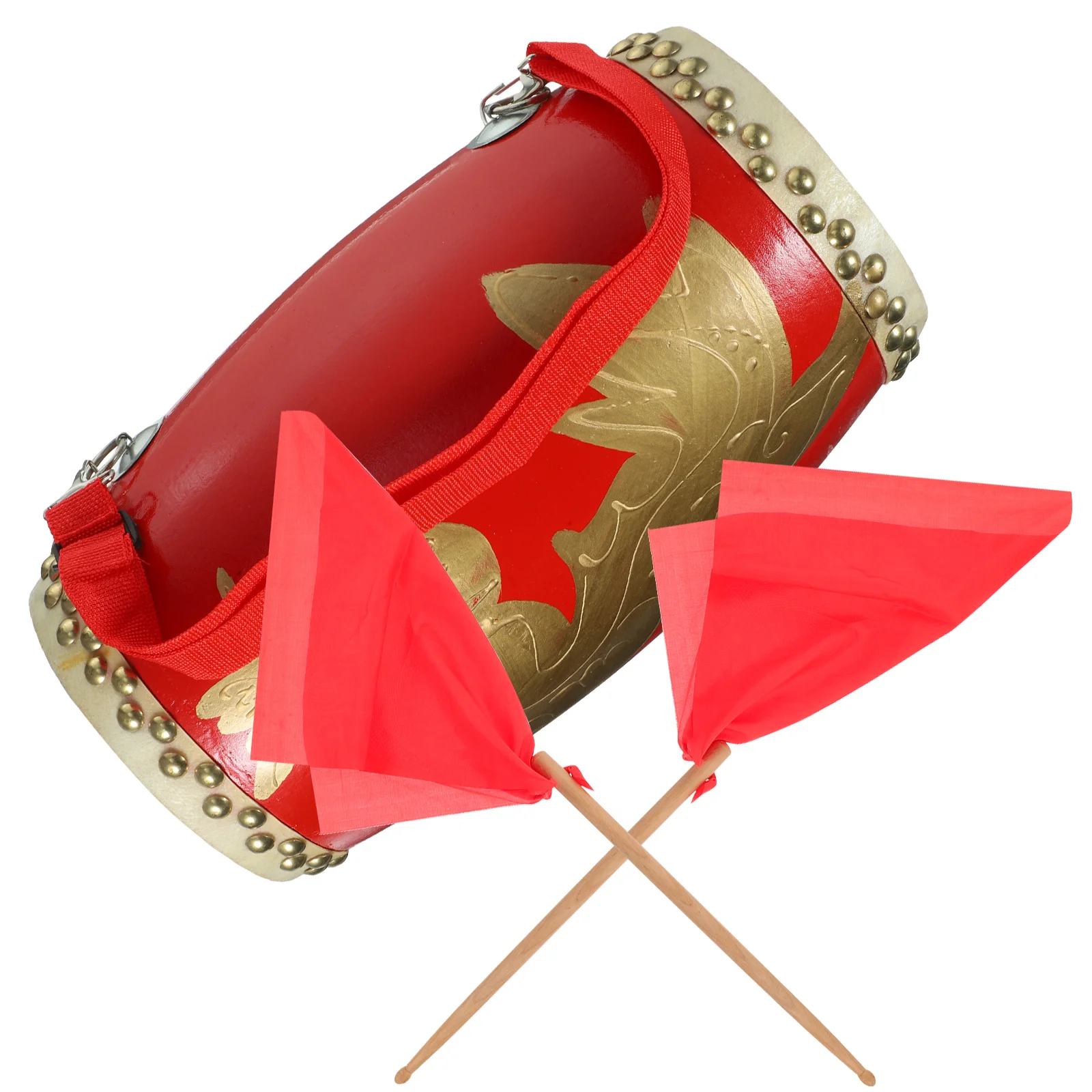 

1pc Dragon Pattern Waist Drum Wood Drum For Portable Performance Percussion Instrument 'S Musical