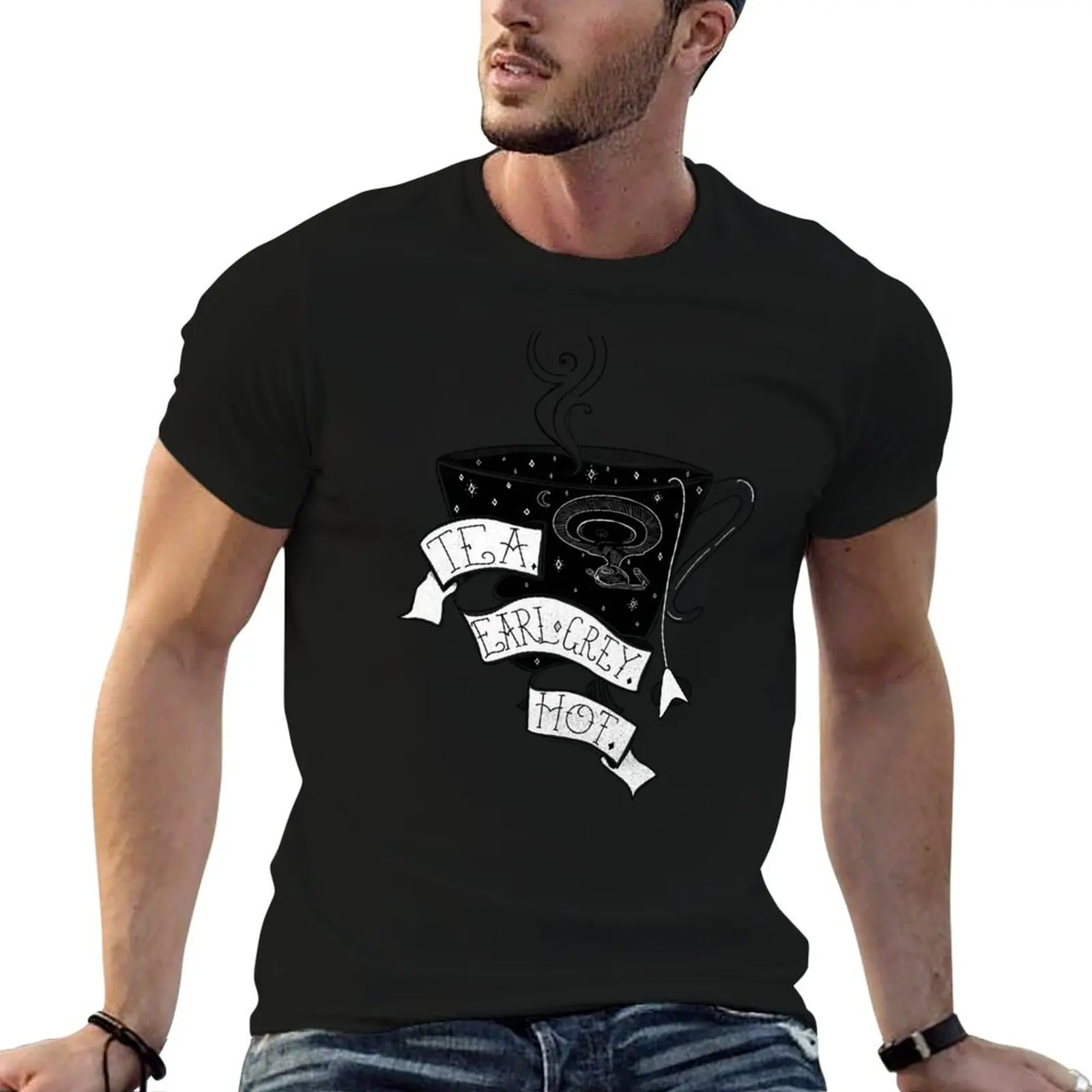 Star Trek Next Generation Artsy Earl Grey Tea Cup T-Shirt Herren-T-Shirts für Herren, lässiges T-Shirt