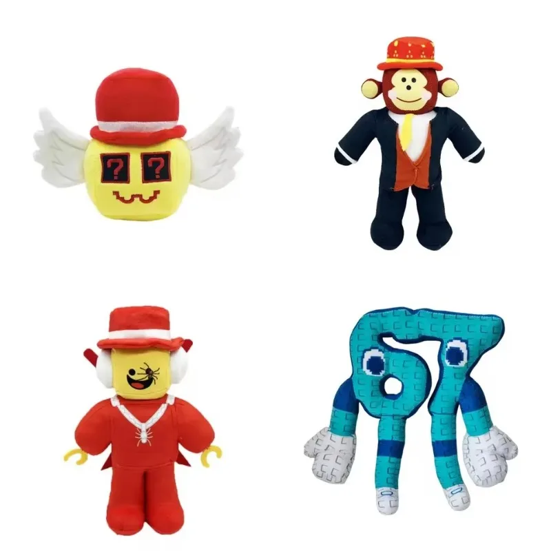 Kawaii Steal a Brainrot Jandel Plush Anime Jandel Giant Toriel No. 67 Blue Plush Toy Red Hat Black Monkey kids Christmas Gifts