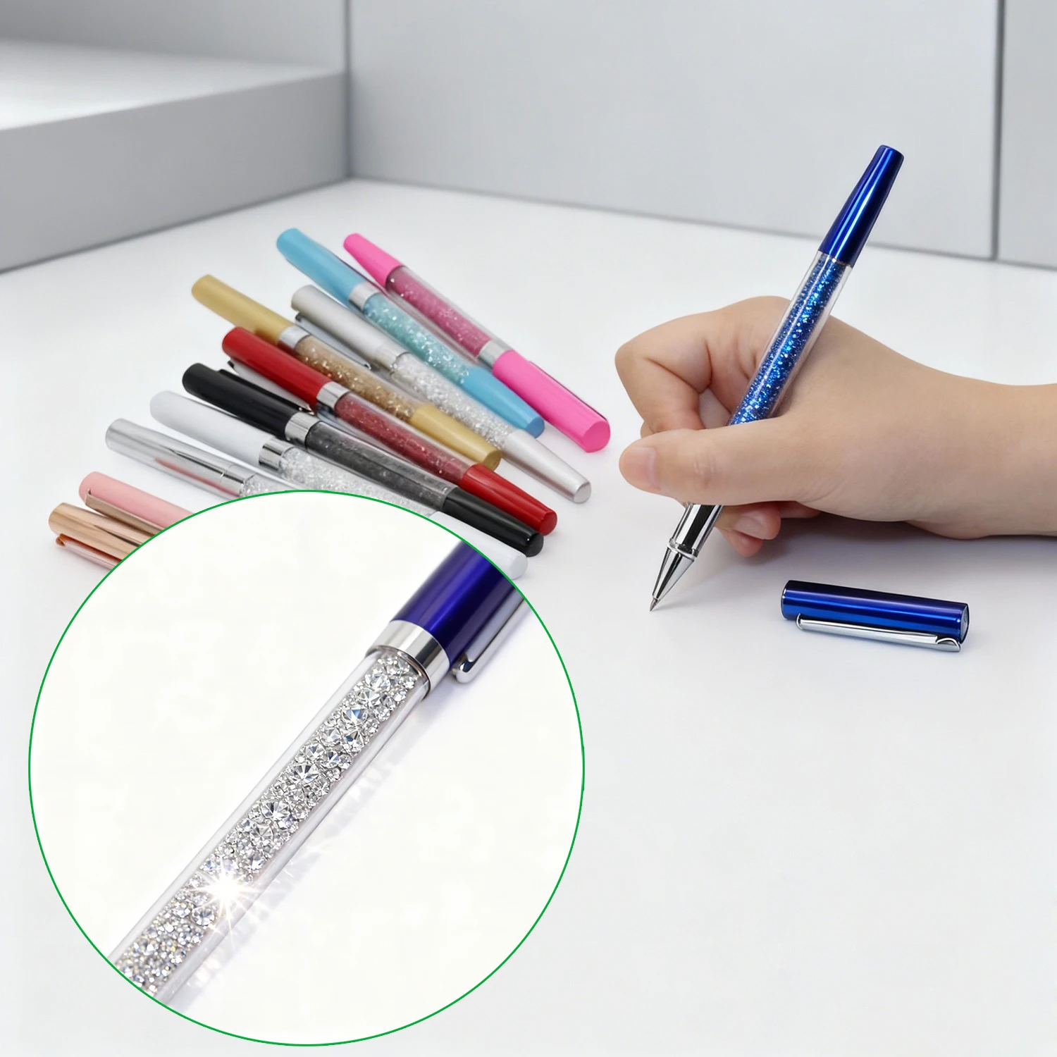

5 шт. 0,5 мм шариковая ручка с искусственным кристаллом и бриллиантами, офисная школьная металлическая ручка для бизнеса, канцелярские принадлежности, подарки для студентов
