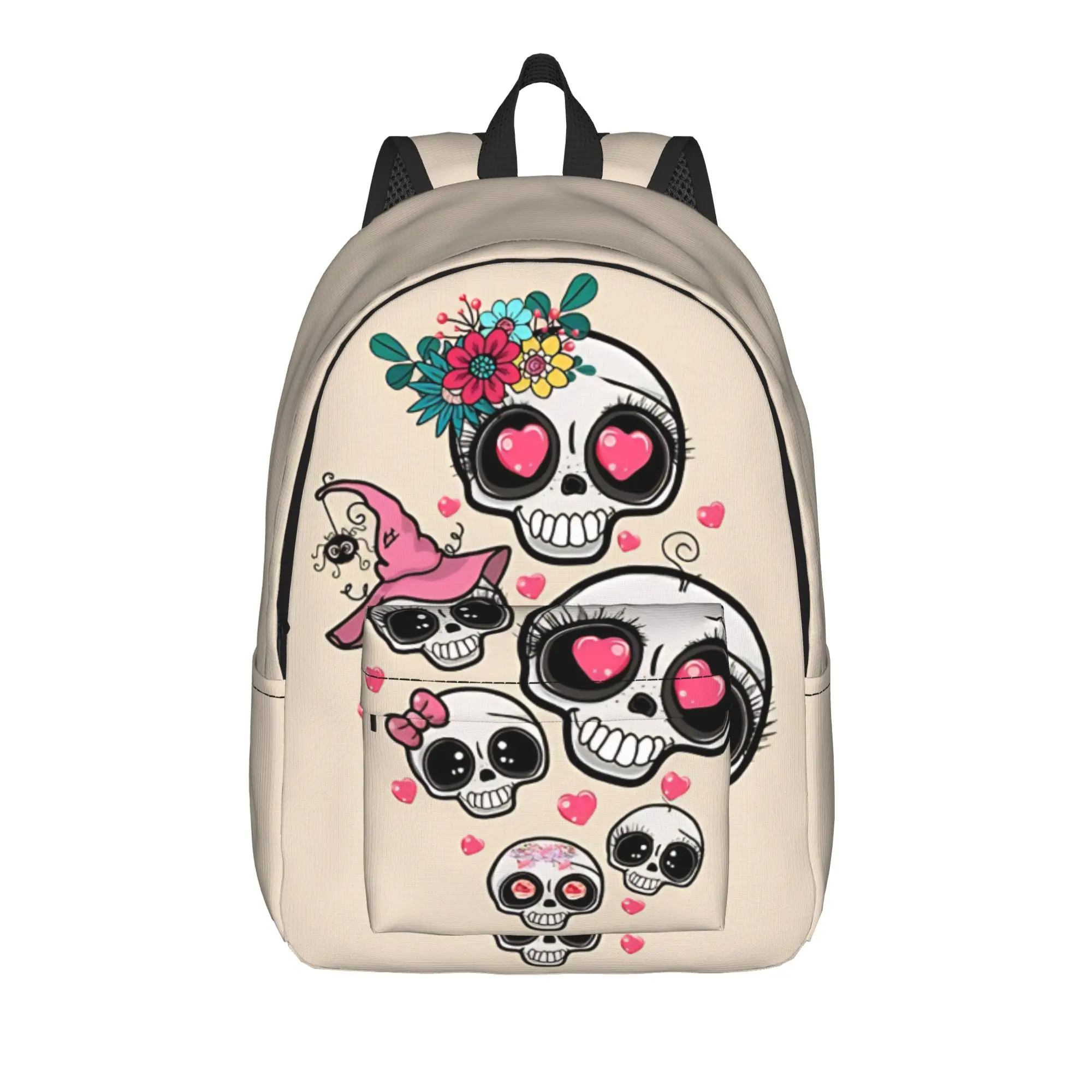 

Back to school season Gothic White Cute Schoolbag Skull Office Workers Good Quality Backpack