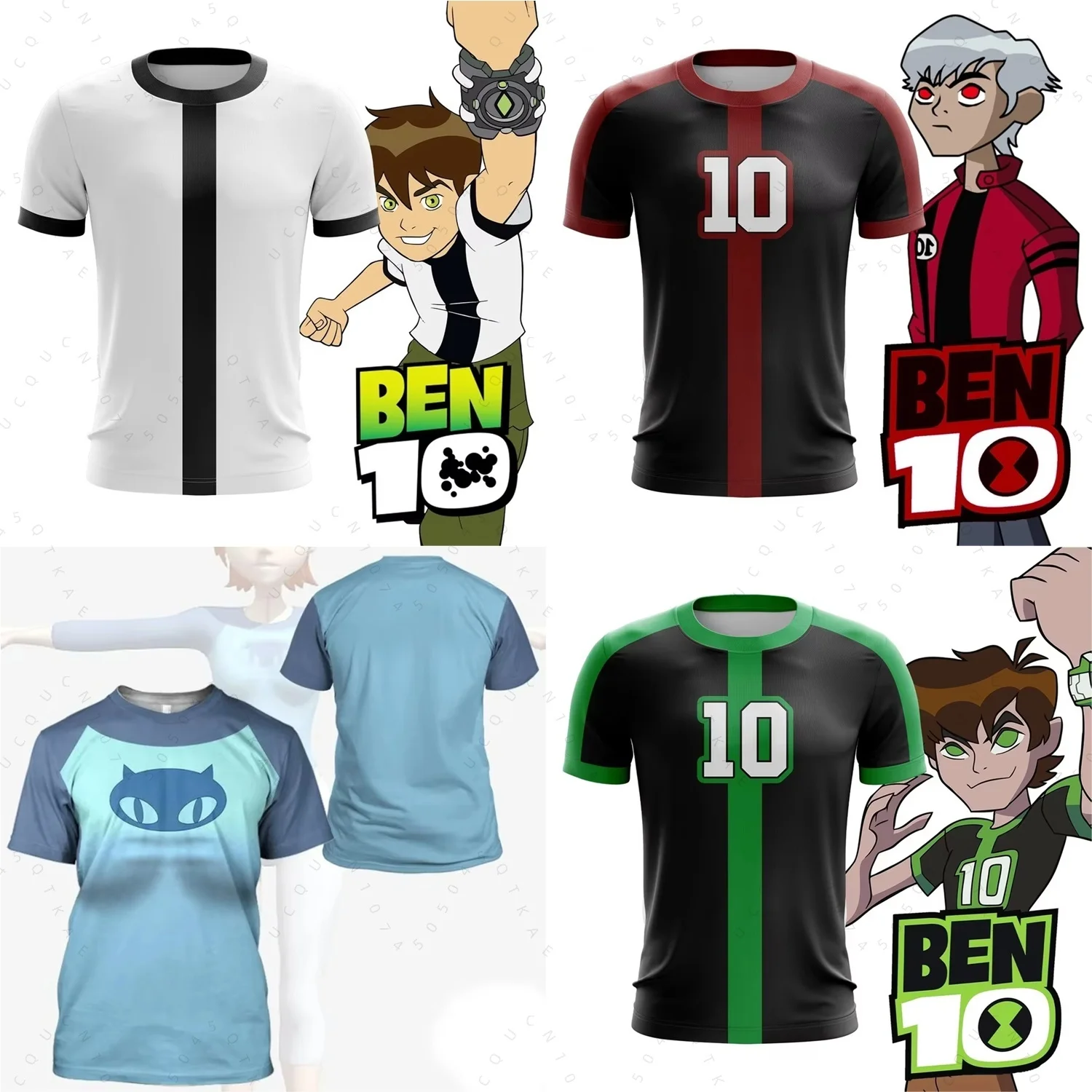 Animated Omnitrix Ben10 3d Print Men Top Summer Outdoor Training Quick Dry Breathable Sport Football Jersey Motorcycle T-Shirt