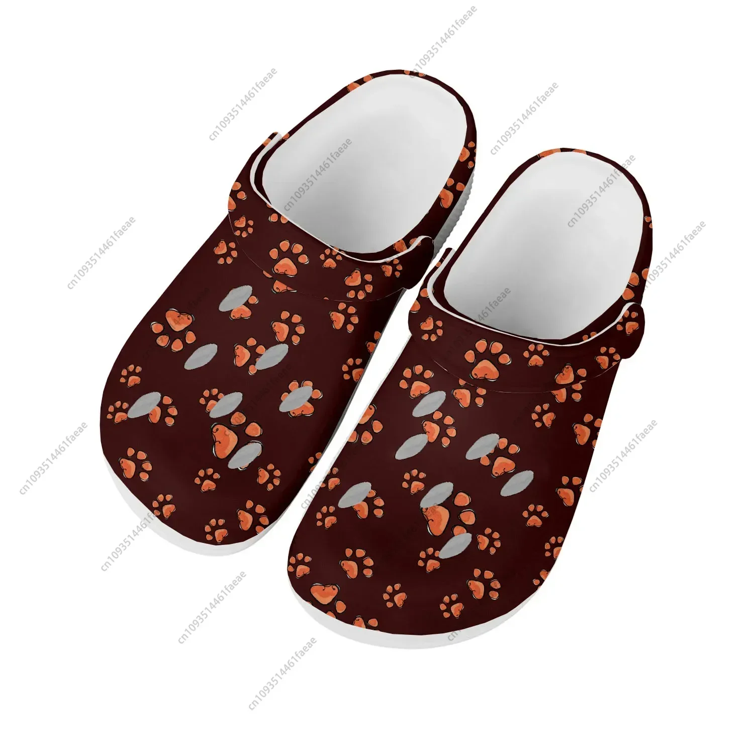 Dog Paw Print Pet Dog Home Clogs Custom Water Shoes Mens Womens Teenager Shoe Garden Clog Breathable Beach Hole Slippers White