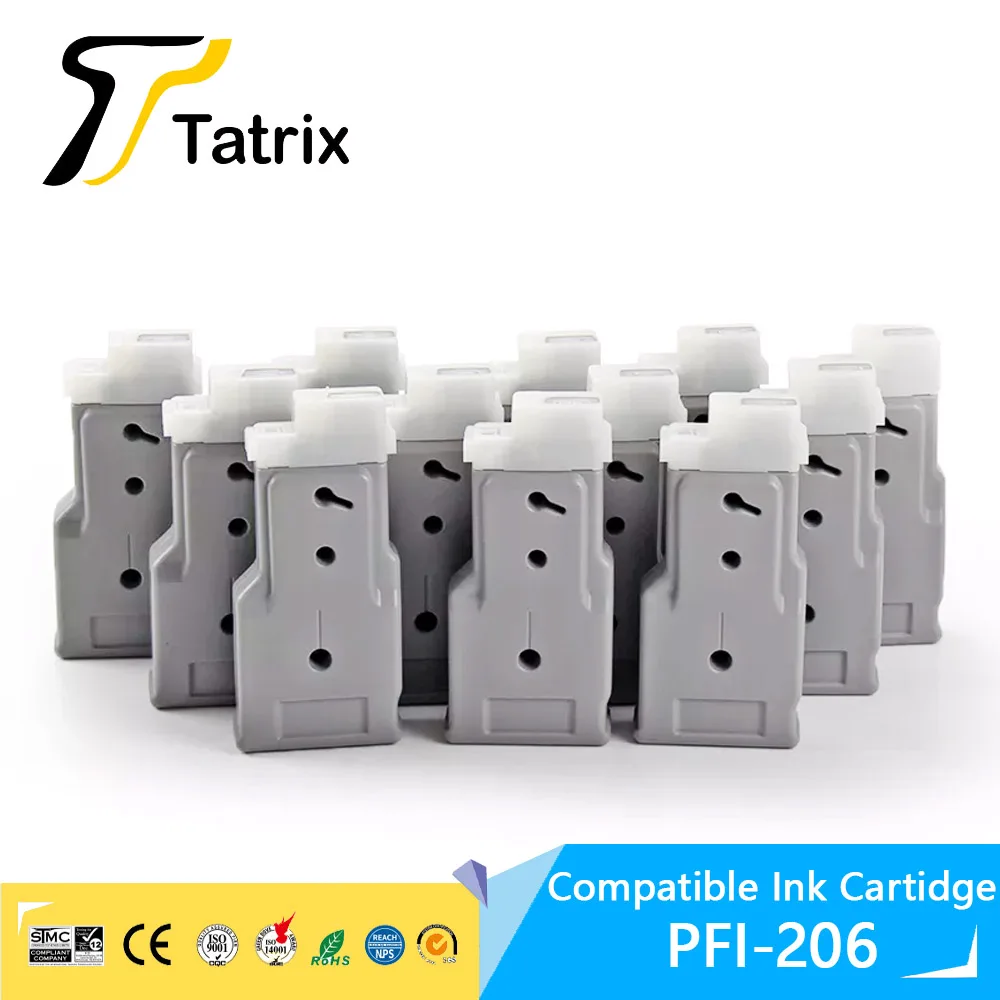 Tatrix PFI206 PFI 206 PFI-206 Premium Compatible Color Inkjet Ink Cartridge for Canon IPF6400/ IPF6400S/ IPF6450/ IPF6400SE