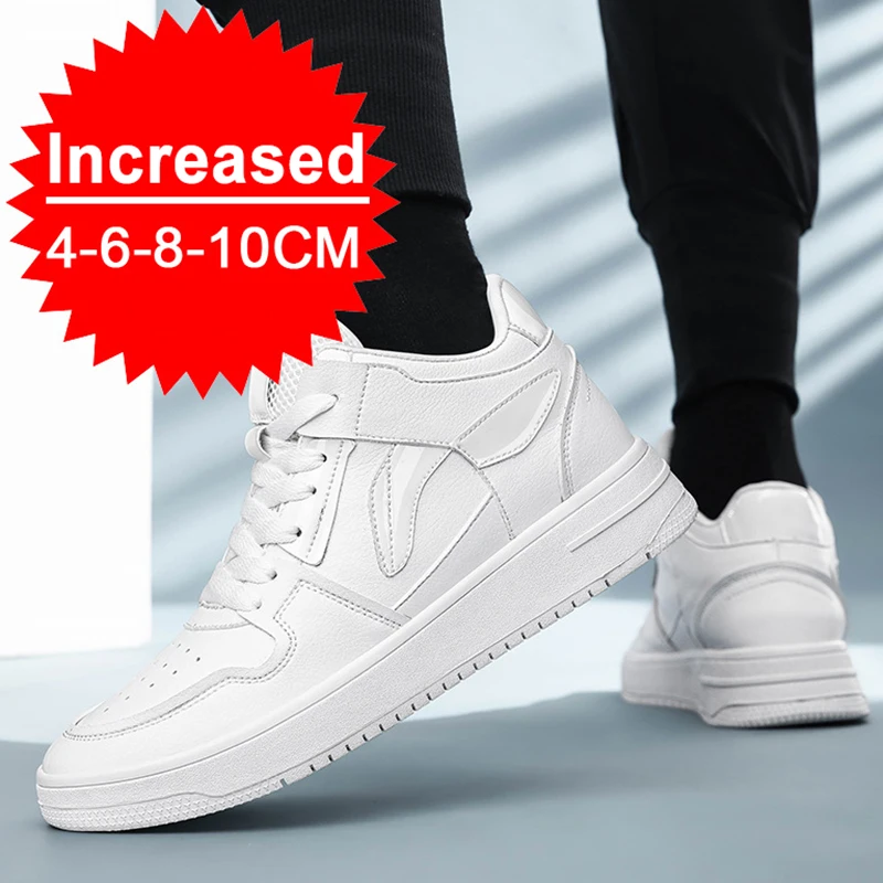 COZOK Elevator Shoes for Fashion Men Black Casual Sneakers Men Invisible Height Increase Sneakers Men Breathable Lift Shoes 8 CM