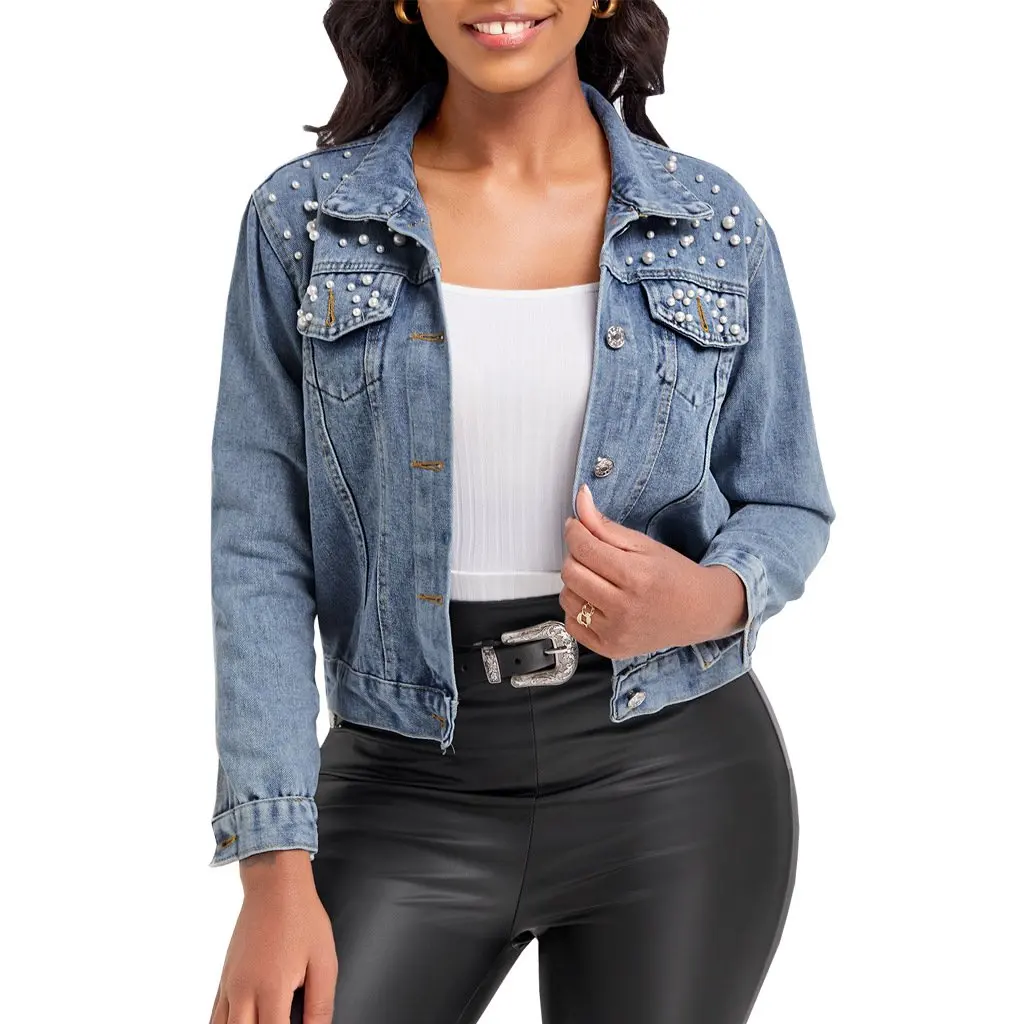 

Women's Slim Fit Denim Jacket SMR10412_1 Sexy Fashion Washed Top European American Style