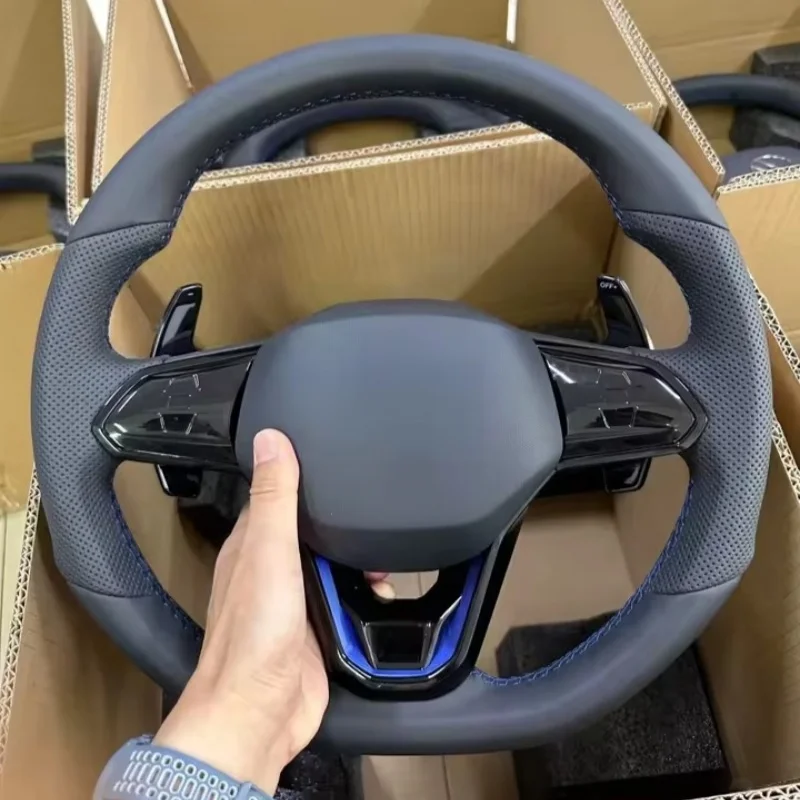 Skórzany kierownica do samochodu, wykonana na zamówienie, pasująca do modeli Volkswagen MK8, MK7, MK6, Golf 8, GTI, R Line, MK8. Wysokiej jakości kierownica.