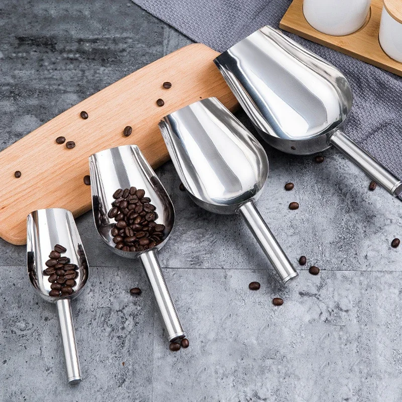 Stainless Steel Ice Scoops Shovel Multi-purpose Candy Spice Flour Dry Goods Shovel Kitchen Gadget Wedding Bar Party Supplies