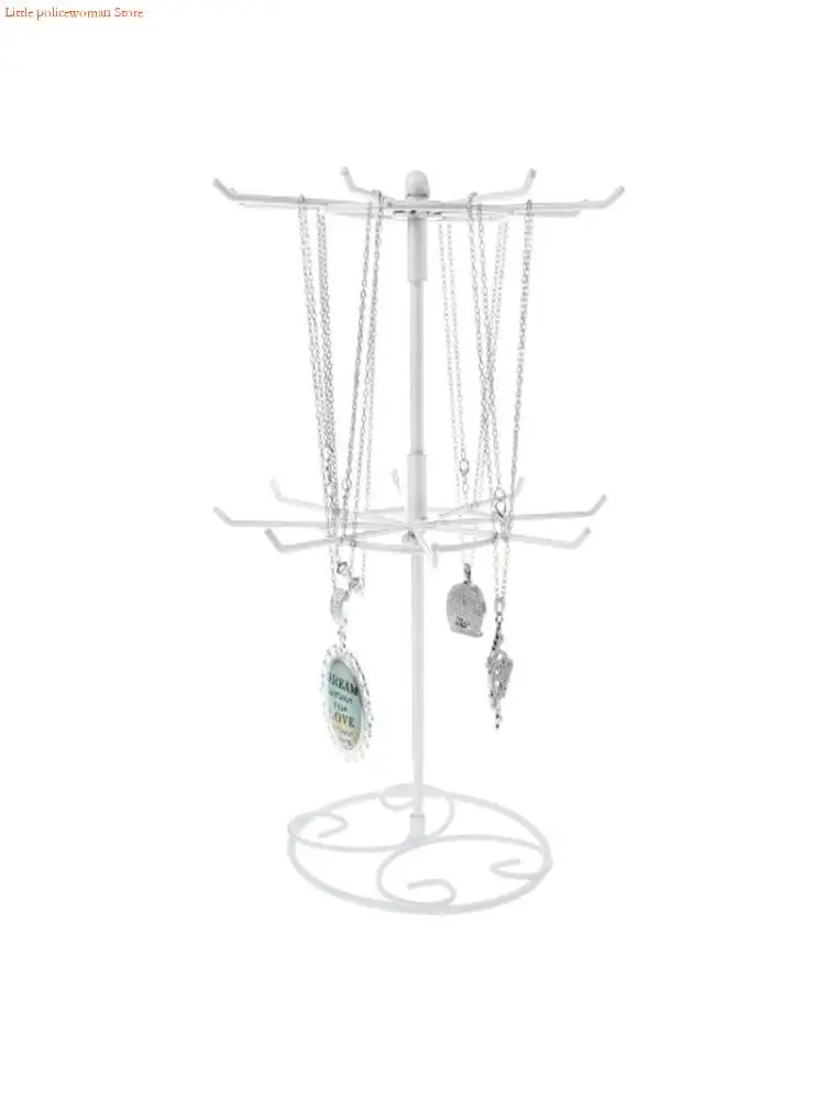 

F92D Jewelry Display Rack 2 Tier Rotating Necklace Holder Jewelry Tree Stand Jewelry for Necklaces Bracelet Earring