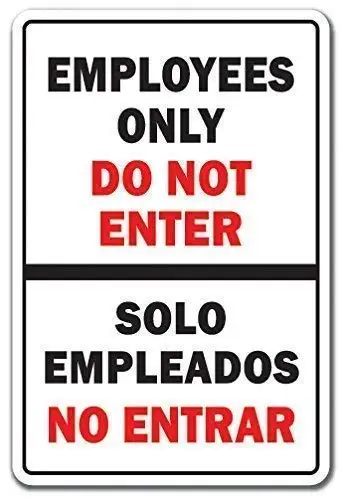 SLALL Employees Only National Pride Spanish Entrance Building Hazard House Halloween Retro Street Sign Household Metal Tin Sign