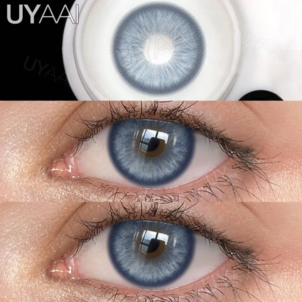 UYAAI NUEVAS Lentes de Contacto de Color para Maquillaje, Pupilas Verdes, Lentes de Contacto Cosméticas de Color, Pupilas Marrones Naturales, Lentes Azules