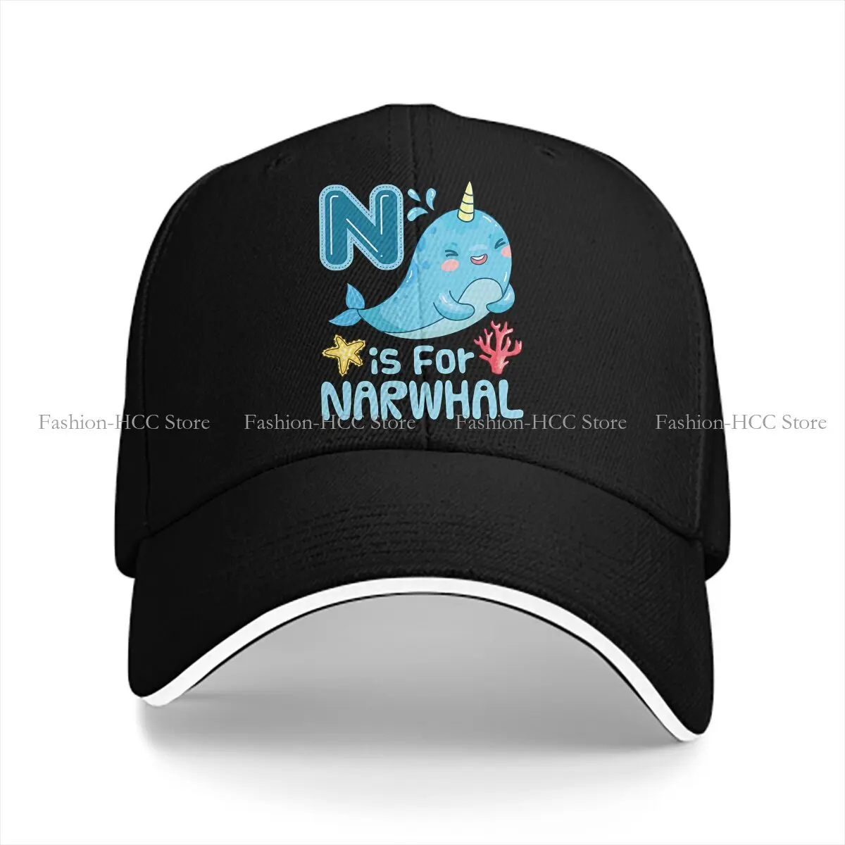 Pure Color Dad Hats N Is Hat Sun Visor Baseball Caps Narwhal Peaked Cap