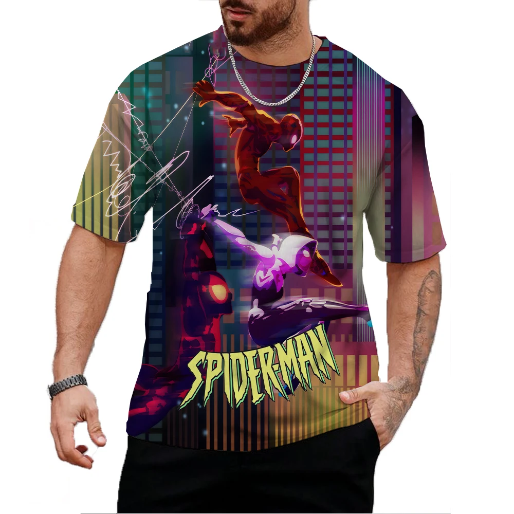 

Disney Kid T-Shirt Marvel Spider Man Print Graphic Camisa Hombre Causal Tees Short Sleeves Comfortable Pullover Men's Clothing