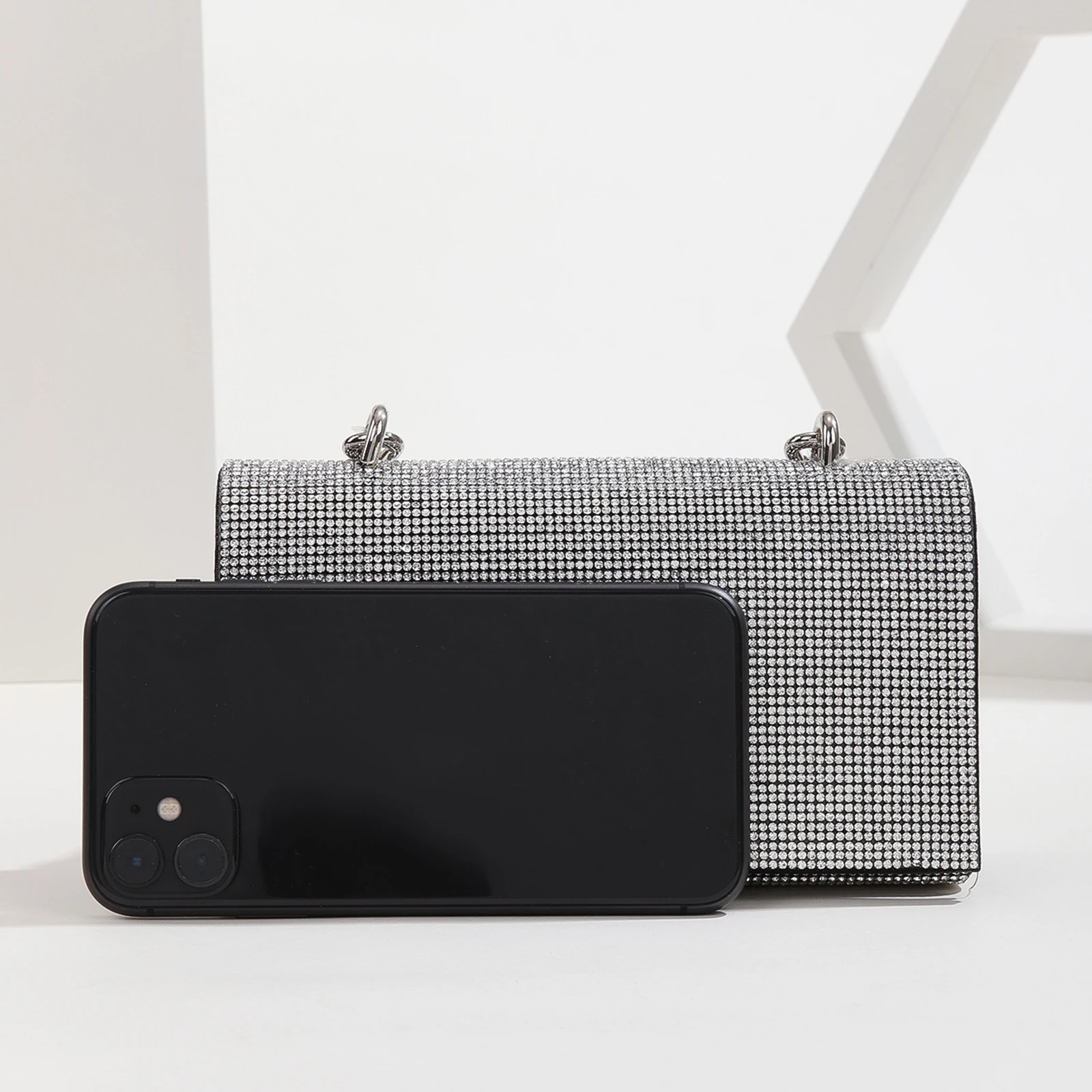 

Кошелек-клатч со стразами, блестящие кошельки большой емкости для вечеринок (черный)