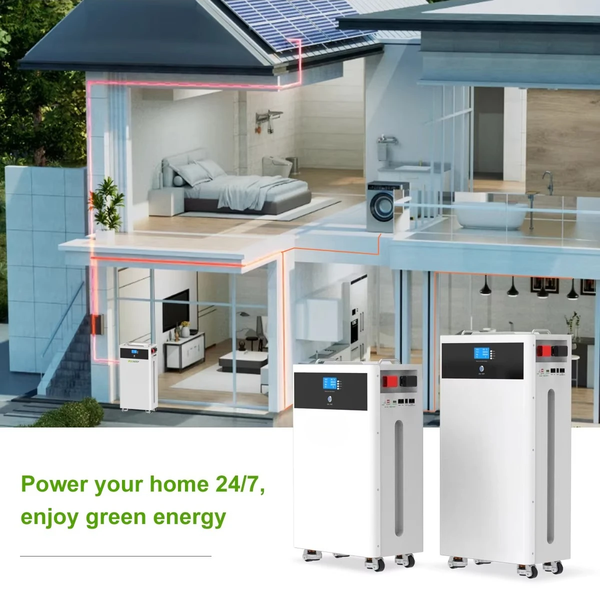 Movable Deep Cycles Solar Energy Storage Battery 10kwh 15kwh 48V Solar Lithium Battery 51.2V Complete Solar Kit for Home
