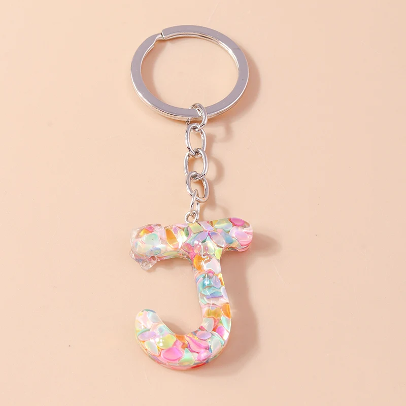 Mode Harz 26 Buchstaben A-Z Alphabet Schlüssel anhänger für Auto Schlüssel Souvenir Geschenke für Frauen Männer Handtasche Anhänger Schlüssel ringe DIY Zubehör – Detail 13