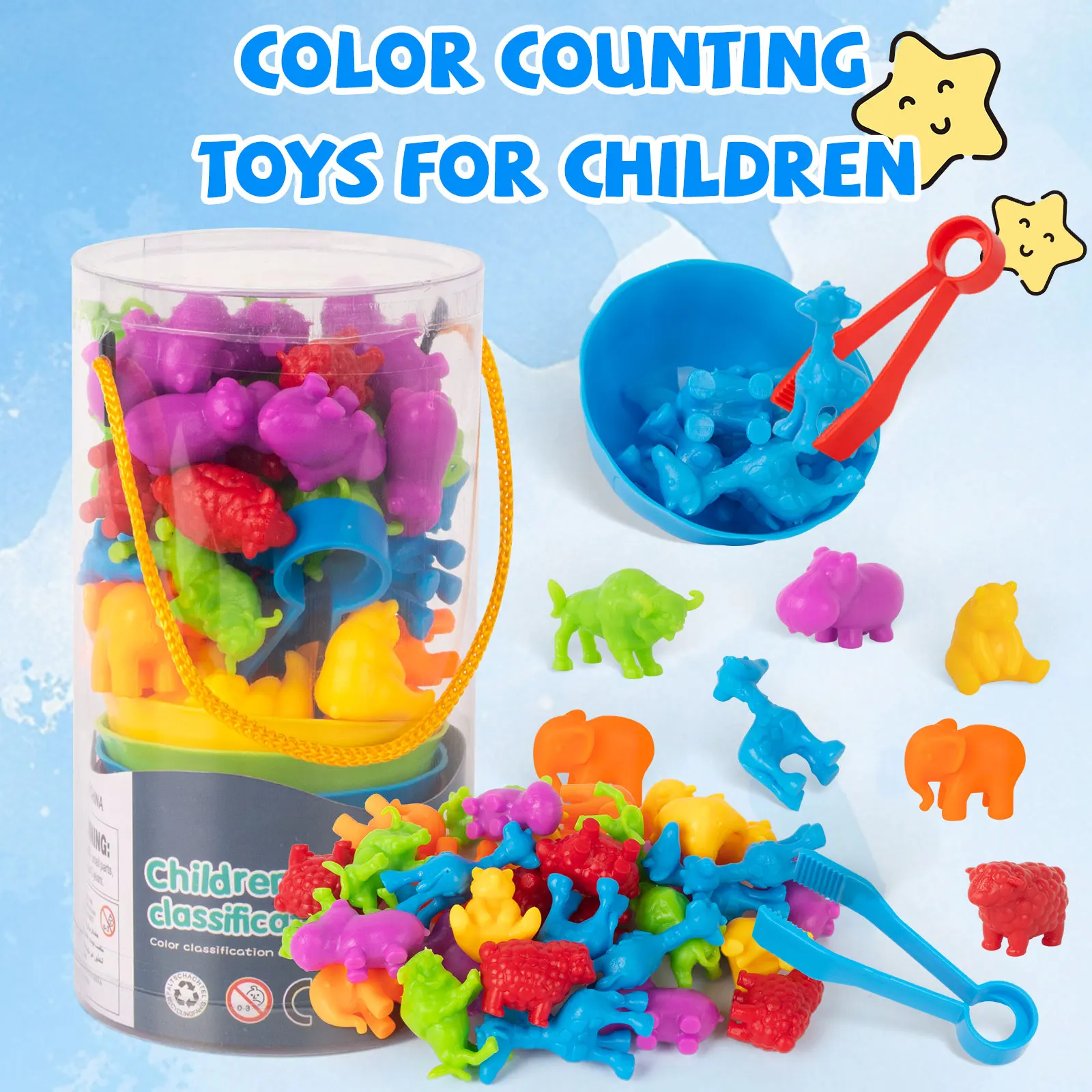 Regenboog Tellen Dierenverkeer Auto Vroege Educatie Speelgoed Dier Cognitie Montessori Wiskunde Onderwezen Kleuterspelen