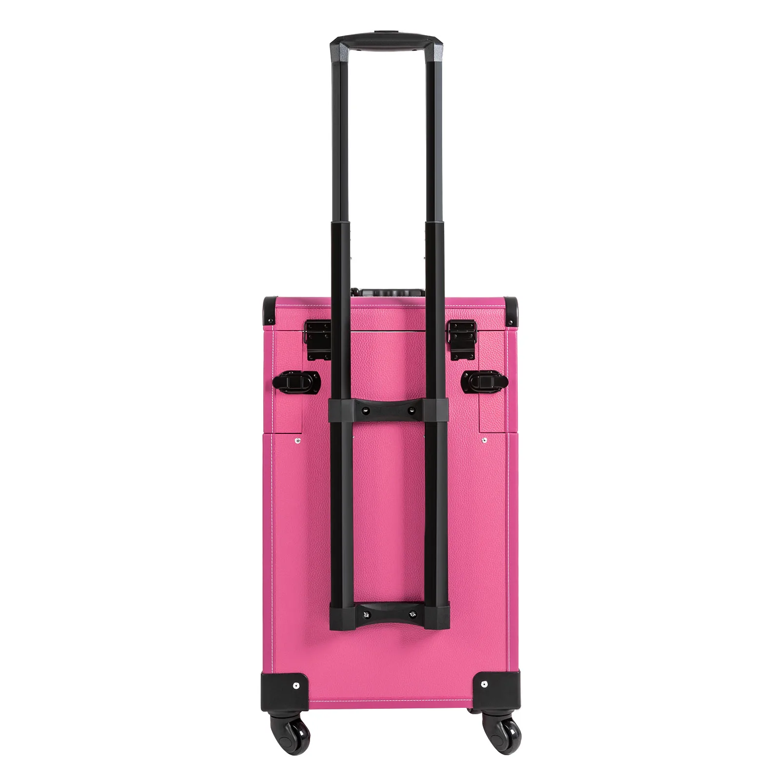 Rolling Makeup Train Case, Large Capacity Trolley Makeup Travel Case with Key Wheels, Professional Make Up Cosmetic Organizer