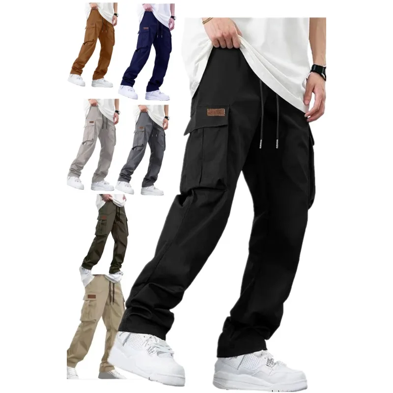 2026Mens Casual Jogger Pants Relaxed Fit Cargo Pants Drawstring Sweatpants Hiking Outdoor Twill Sport Pants