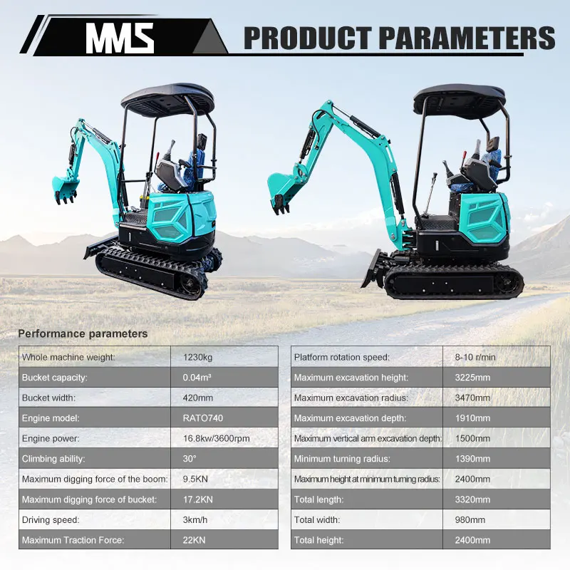 USA Stock MS18 Minibagger 1,8 Tonnen Raupenbagger Hydraulische Pilotsteuerung Schwenkausleger GASbagger Tür zu Tür Versand