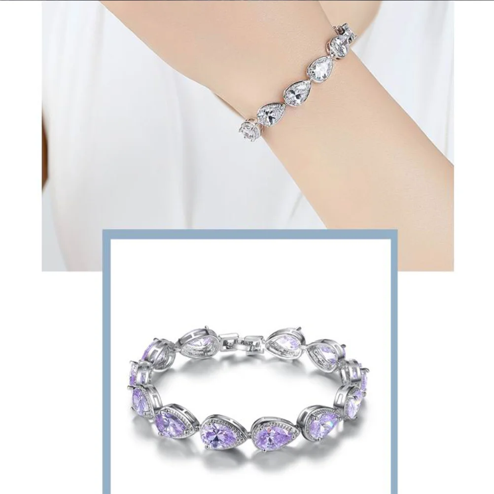 

Zircon Bracelet Fashionable Elegant Transparent Shining Birthday Gift Bracelet for Lover Friend Family