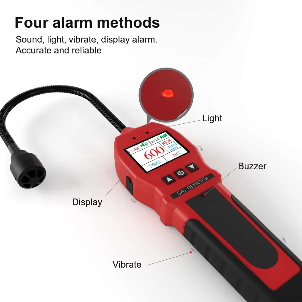BH-90E Portable Gas Detector High Sensitivity Combustible Leak Detector Sound Light Vibration Alarm Rechargeable