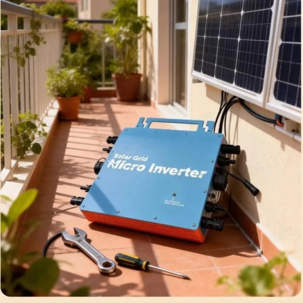 High Power Micro Inverter 2800W Grid Tie Anti-Reverse, Smart WiFi Monitoring 36V Battery Ready for Balcony Rooftop Solar