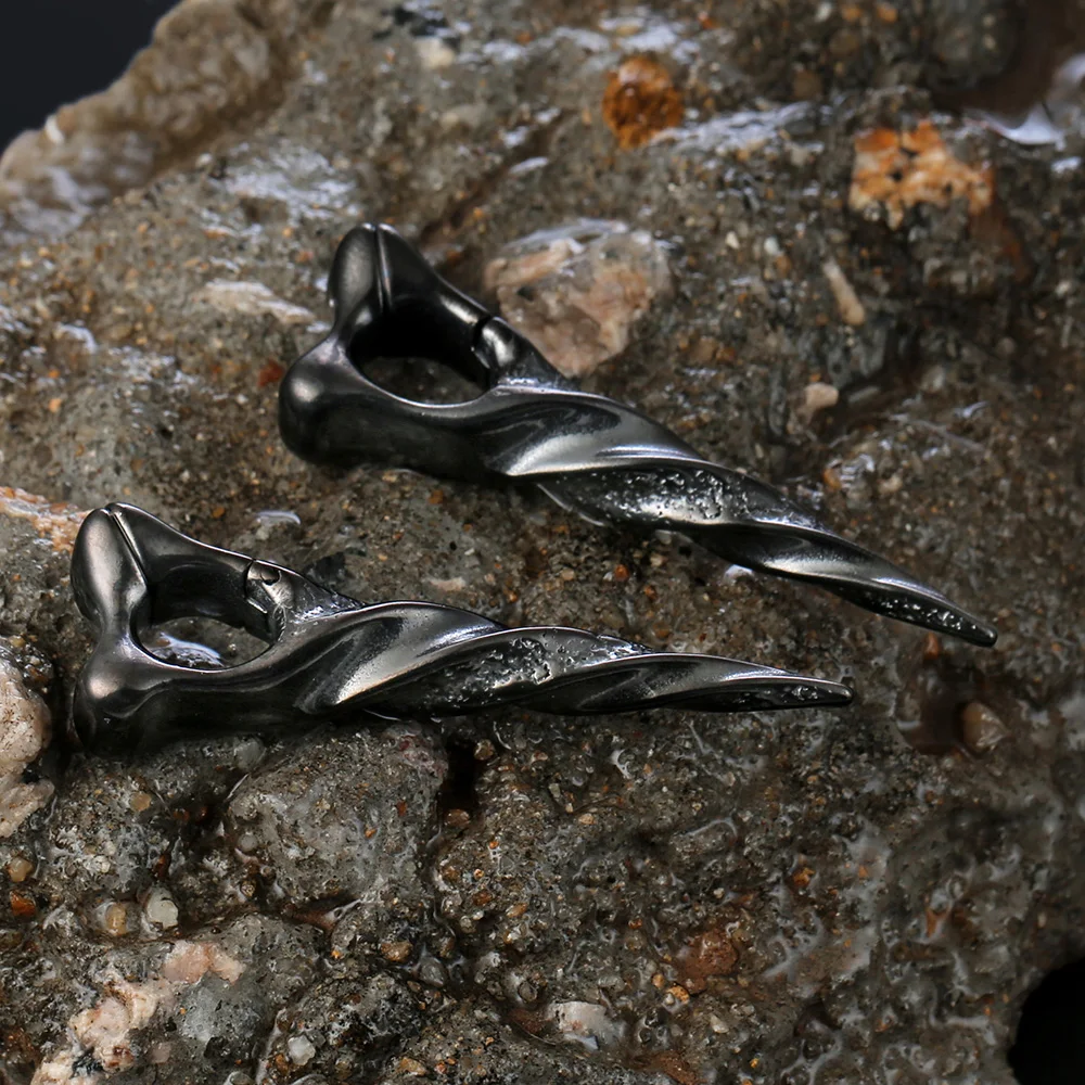 Giga 1/2Pcs 12mm(1/2") Sharp Cone Stainless Steel Ear Weights Hanger Dangle Gauges Earrings for Stretched Piercing Body Jewelry