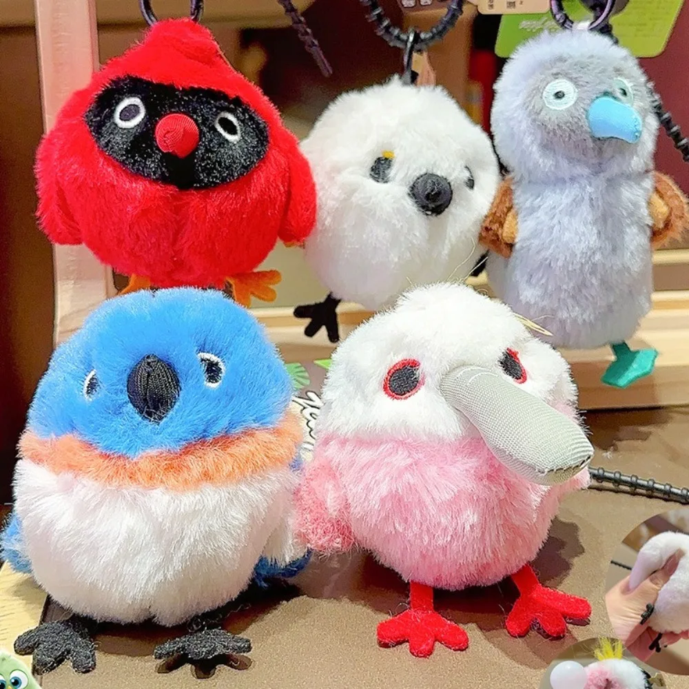 Creative Kawaii Egg Laying keychain Spit Bubble Cartoon Animals Plush Bird Keyring Lifelike Soft Backpack Pendant Woman