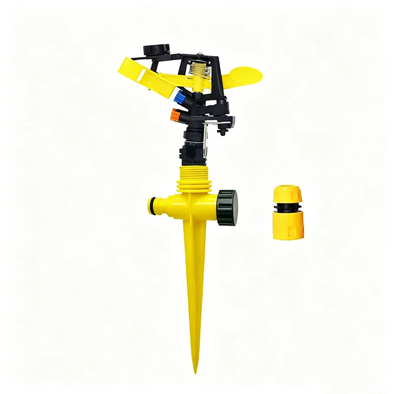 360° Rotation Swing Arm Double Spray Nozzle Adjustable Automatic Water Spraying For Grassland Gardening Agricultural Irrigation