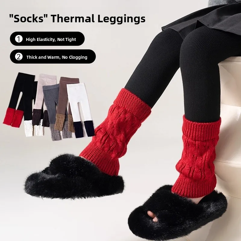 

Thiened Winter Leggings for Girls New Year's Outfit Inteated Fce Cozy Autumn Winter Baby Warm Trousers Versatile Base ...
