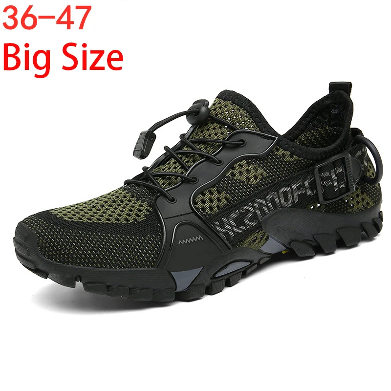 Hiking Shoes Men Big Size 36-47 Mesh Breathable Mens Sneakers Outdoor Trail Trekking Mountain Climbing Sports Shoes Male Summer