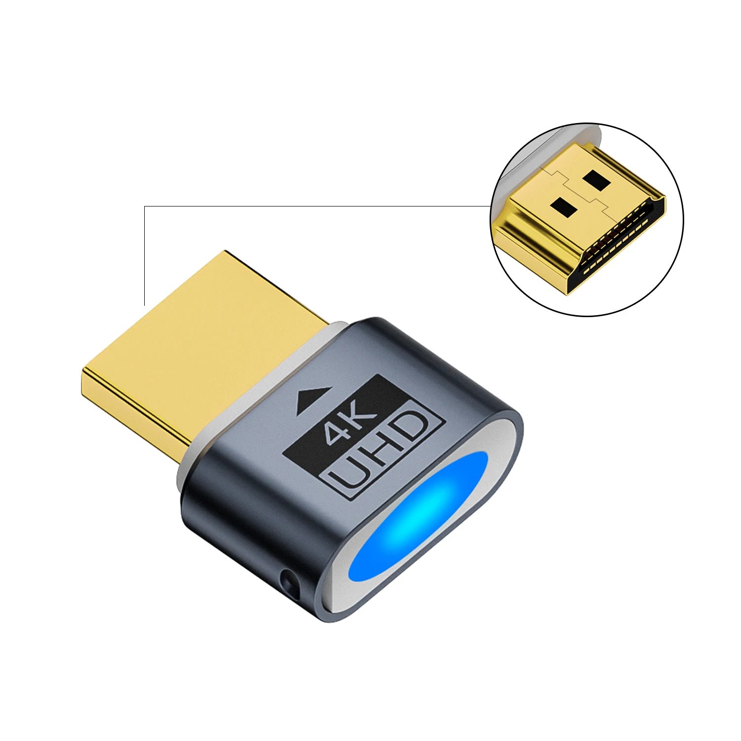 4K UHD HDMI-Compatible Dummy Plug Virtual Monitor Emulator Headless Ghost Display Adapter HDTV Plug Headless Graphics Cards PC