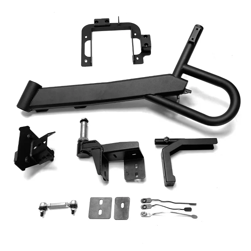 

After the linkage spare tire bracket is modified, hang the tailgate reinforcement, license plate frame, top tire accessories.
