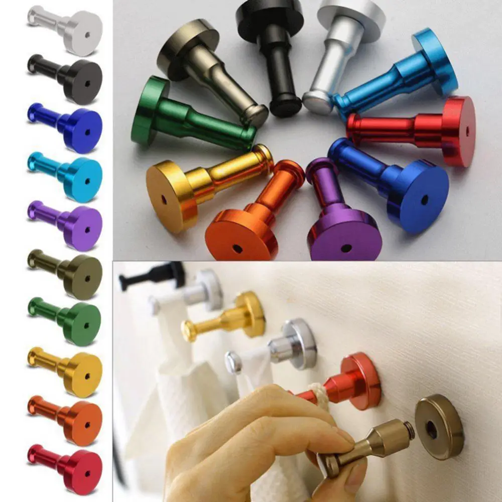 Space Aluminum Hook Home Kitchen Wall Hanger Door Key Towel Hook Colorful Clothes Holder Kitchen Gadget Bathroom Accessories