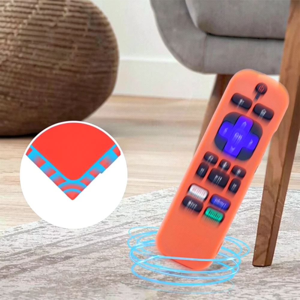 Soft Silicone Case For Roku Remote Controller Thickened Shockproof Housing Anti Drop Sleeve With Lanyard Glow In Dark Cover