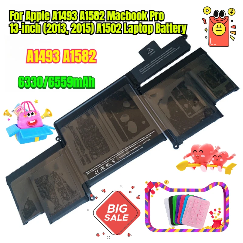 

6330/6559mAh for Apple A1493 A1582 Macbook Pro 13-inch (2013, 2015) A1502 Laptop Battery