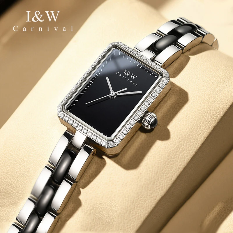 Carnival Brand High-End Series Fashion Womens Dress Quartz Watch Luxury Stainless Steel Waterproof Elegant Ladies Watches Montre