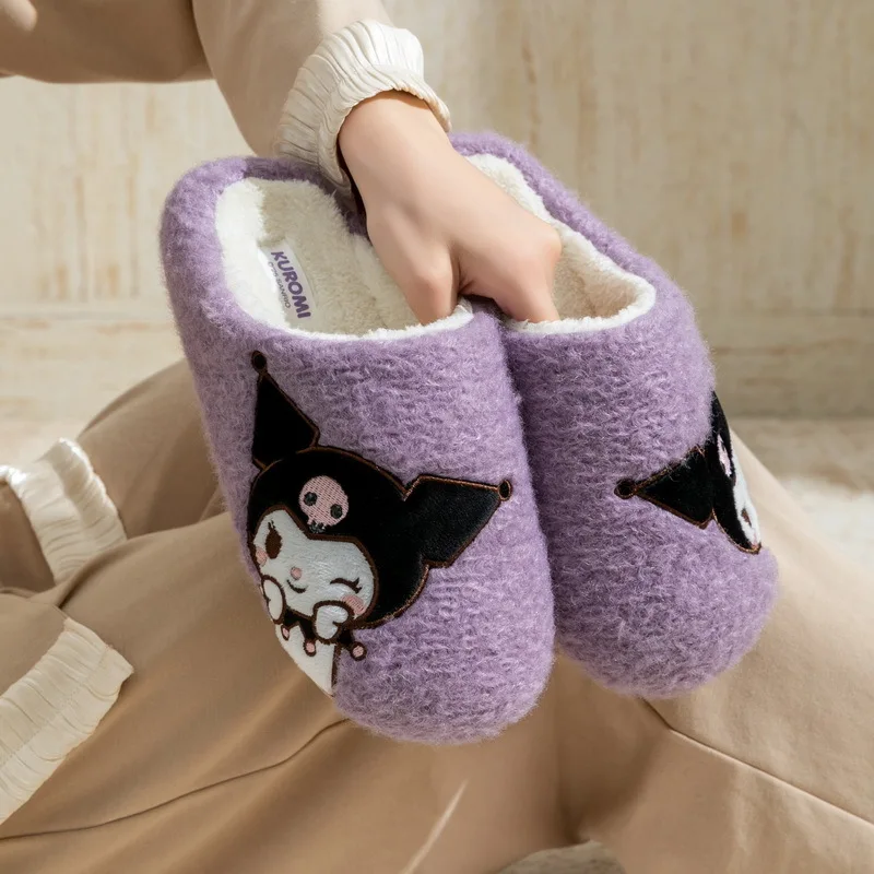 

New Original Sanrio women cartoon girls Kuromi Kitty slippers Fashion Family Matching Shoes