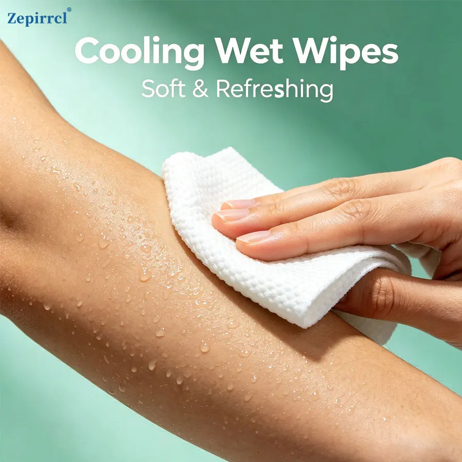 2/4 Boxes Summer Refreshing Cooling Wipes, Individually Wrapped Portable Mint Wipes, Gentle and Non-Irritating, Ideal for Office, Running, Cycling, Fitness and Travel, 60 Wipes per Box