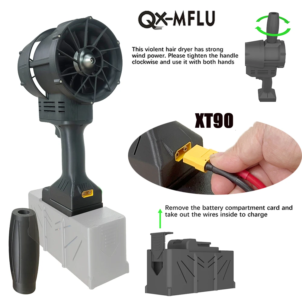 QX-MFLU Car Drying Leaf Blower 80mm 90mm powerful fan Turbo Jet Violent fan Portable Jet Powerful Industrial Fans