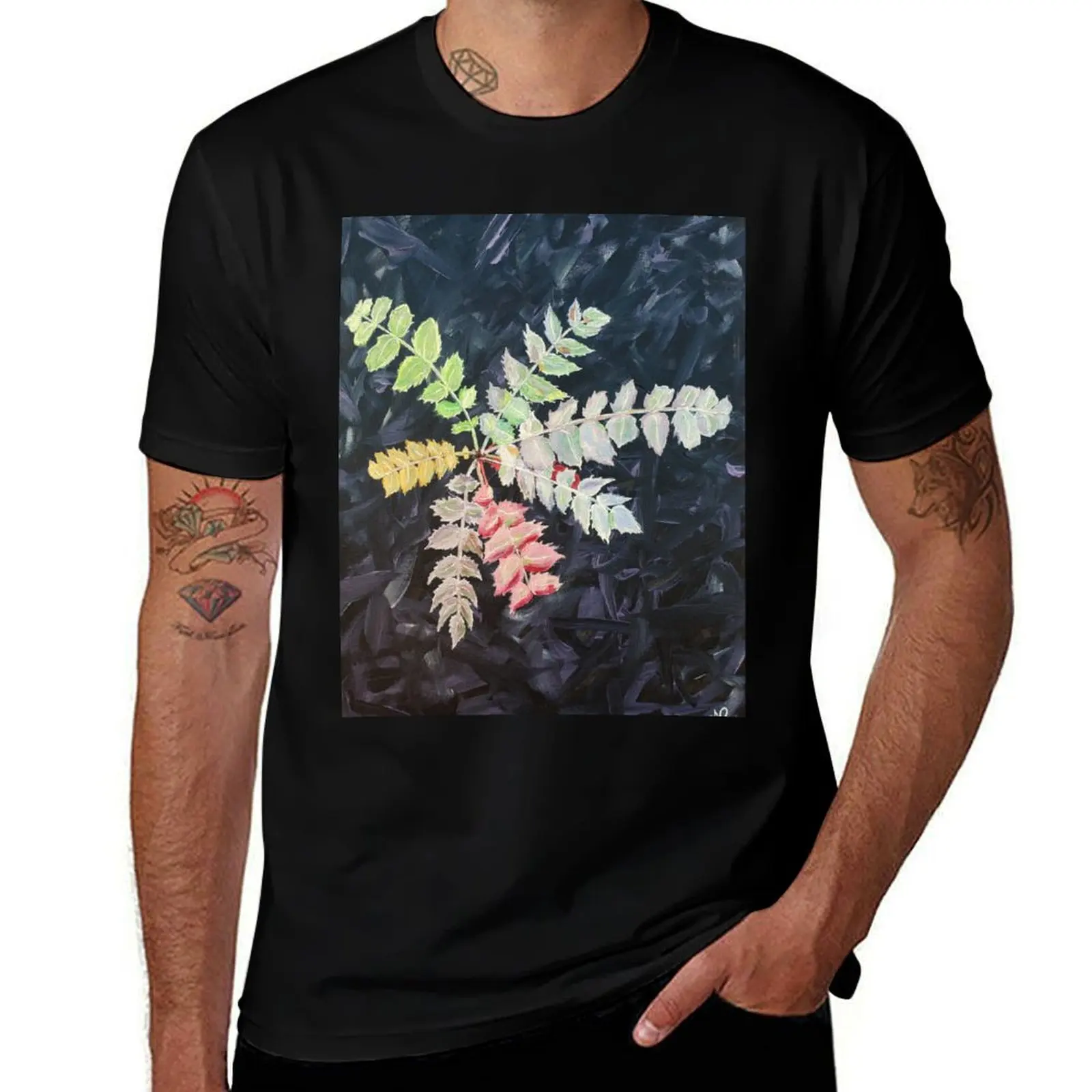 

Growing Pains, botanical painting T-Shirt summer top summer tops vintage mens white t shirts