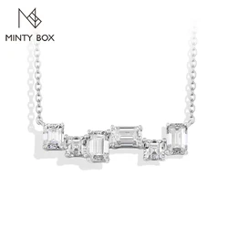 MINTYBOX S925 Sterling Silver Irregular Geometry Moissanite 45cm Necklaces Lab Diamond 18k Gold Plated for Women Wedding Jewelry