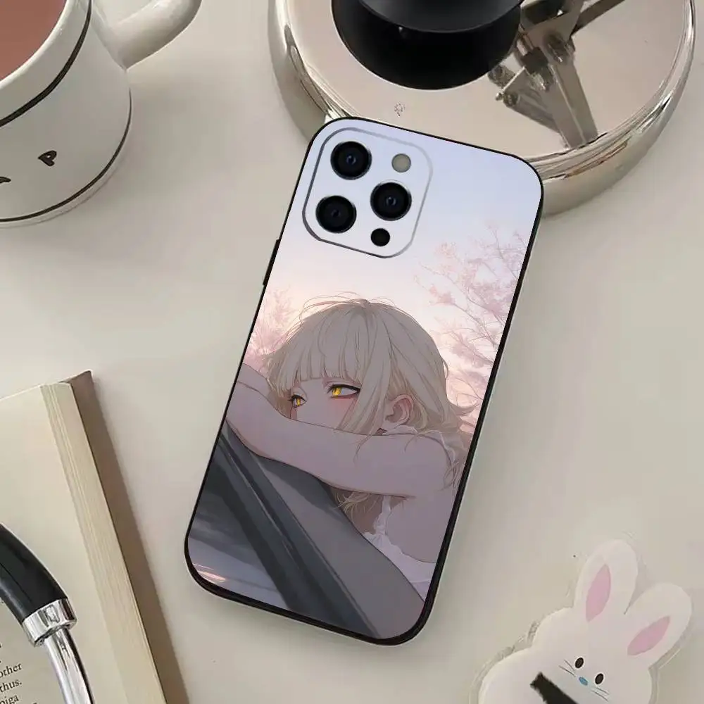 Custodia per telefono Anime Himiko Toga per iPhone17,16,15,14,13,12,11 Plus,Pro Max Cover nera morbida